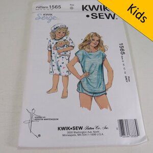Kwik Sew 1565 Girl NIGHT SHIRT & DOLL SHIRT size 8-14 UNCUT Sewing Pattern